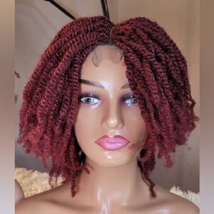 Elegant Burgundy Twisted Wig